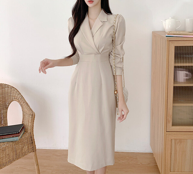 France style bandage business suit lapel dress