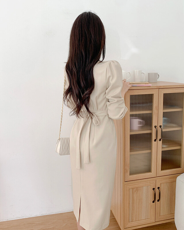 France style bandage business suit lapel dress