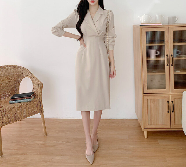 France style bandage business suit lapel dress