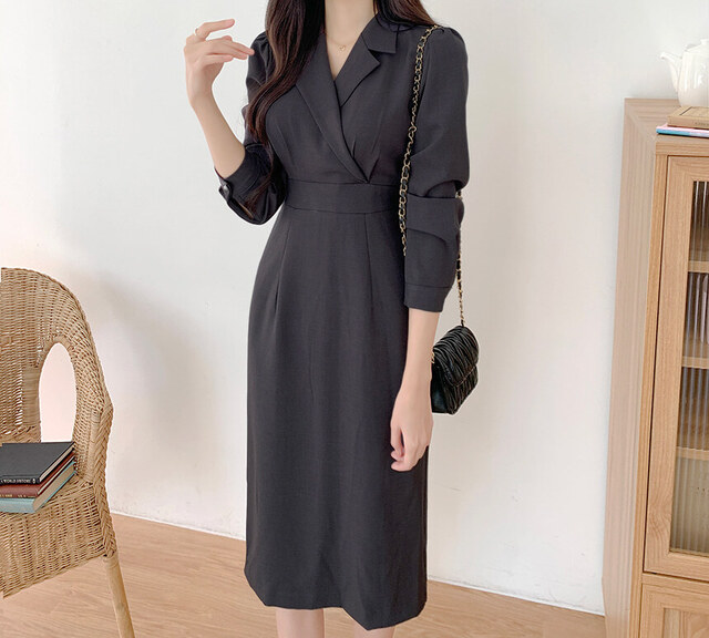 France style bandage business suit lapel dress