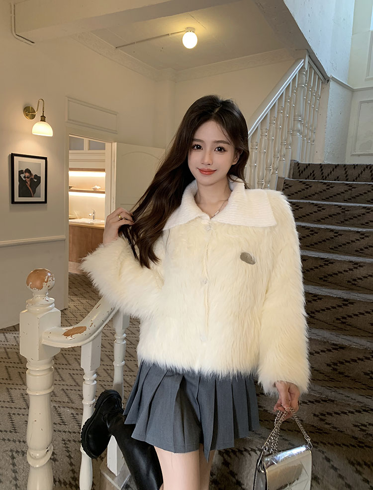Large yard thick cardigan fluffy sweater for women