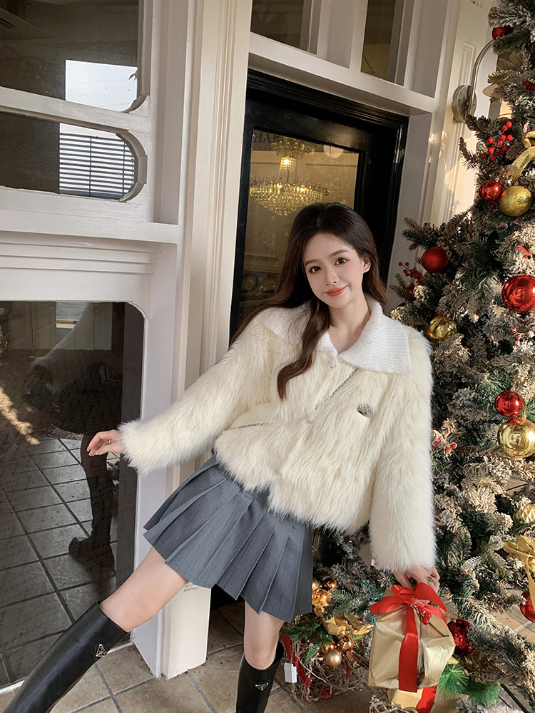 Large yard thick cardigan fluffy sweater for women