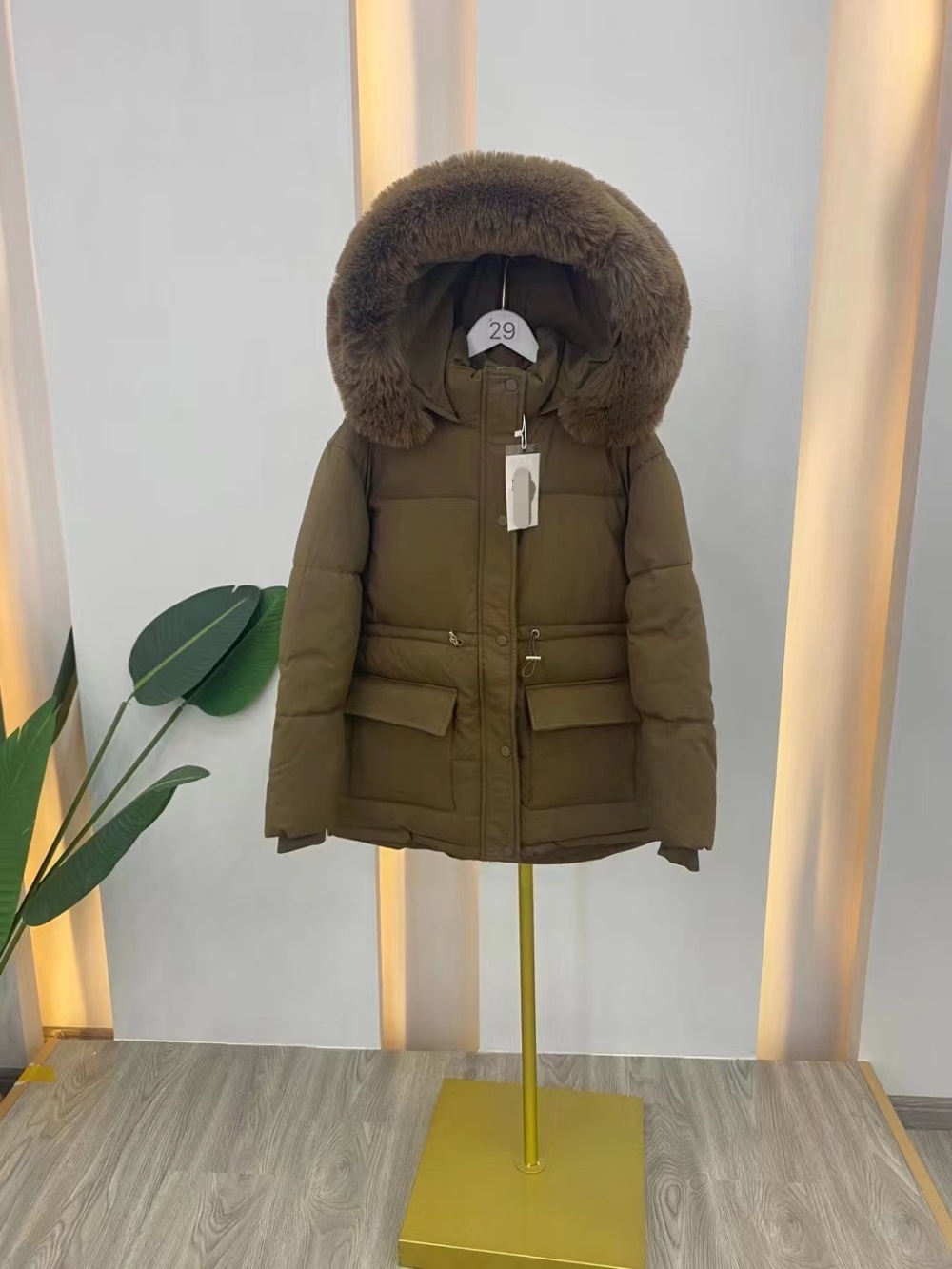 Korean style long winter down coat for women