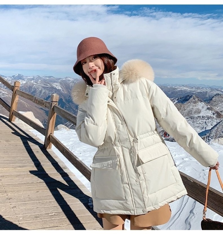 Korean style long winter down coat for women