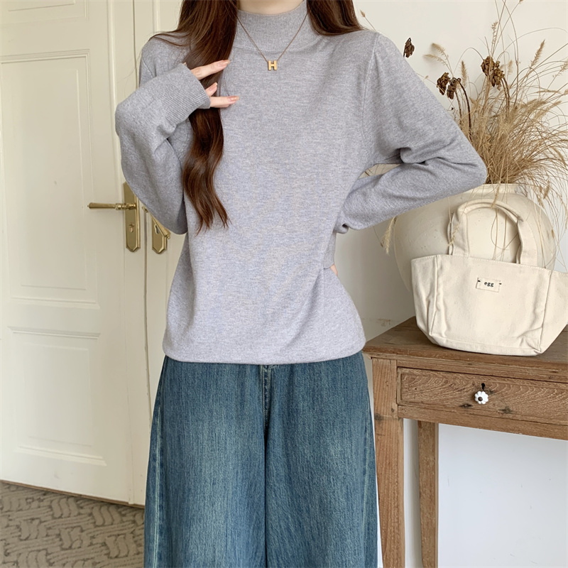 Elasticity knitted sweater slim basis bottoming shirt