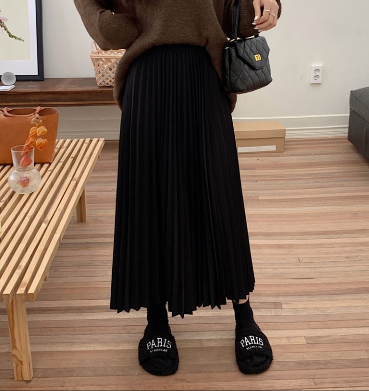 Korean style elastic waist A-line slim skirt