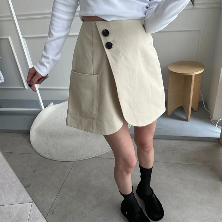 Korean style cross autumn shorts niche high waist skirt