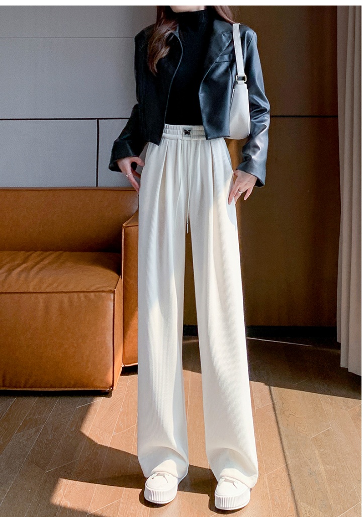 Spring and autumn high waist wide leg pants for women