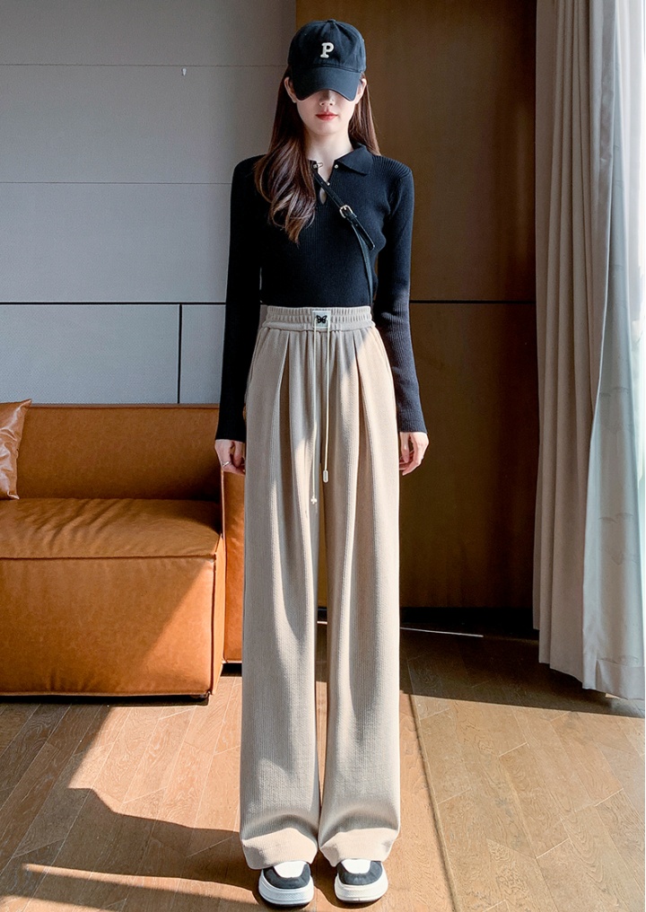 Spring and autumn high waist wide leg pants for women