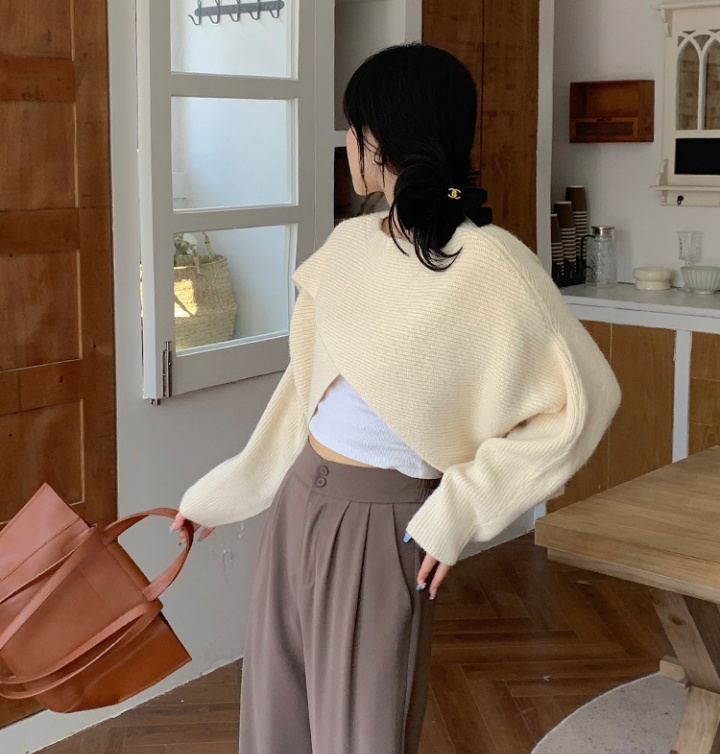 Round neck short autumn and winter pullover lazy smock