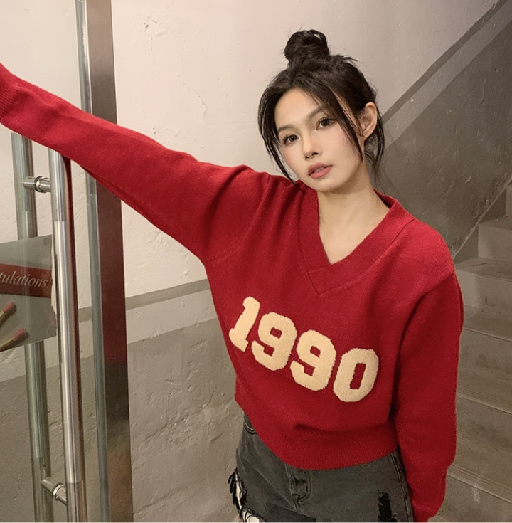 All-match letters pullover autumn and winter sweater