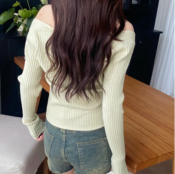 Pure halter knitted temperament sweater