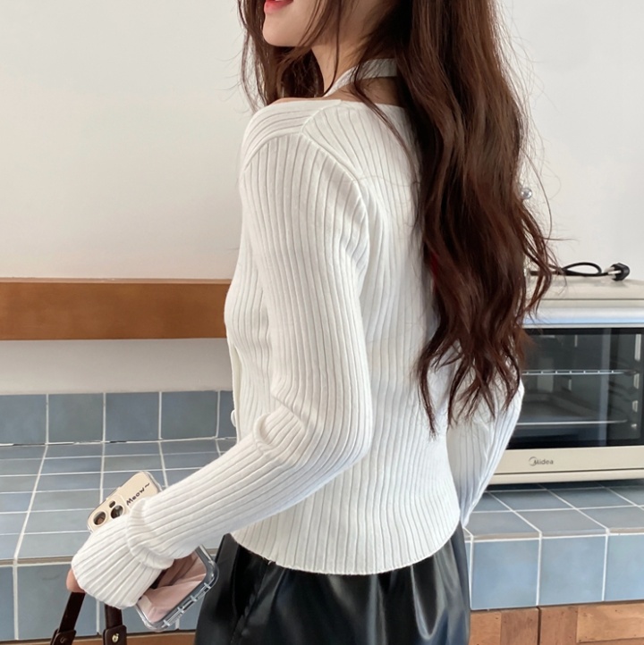 Pure halter knitted temperament sweater