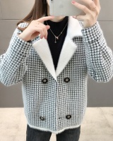 Thick short imitation of mink velvet coat for women