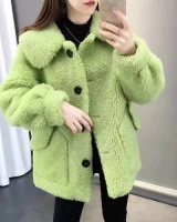 Loose thermal jacket Korean style tops
