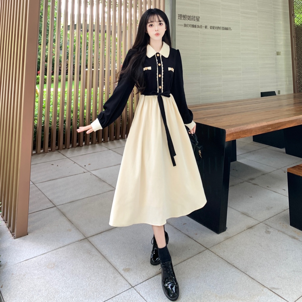 Chanelstyle dress Pseudo-two long dress for women