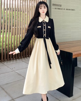Chanelstyle dress Pseudo-two long dress for women