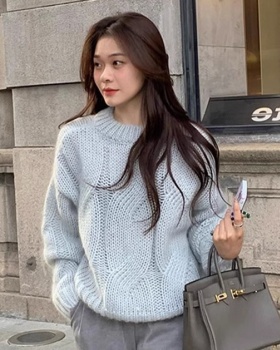 Korean style lazy knitted tops twist loose sweater