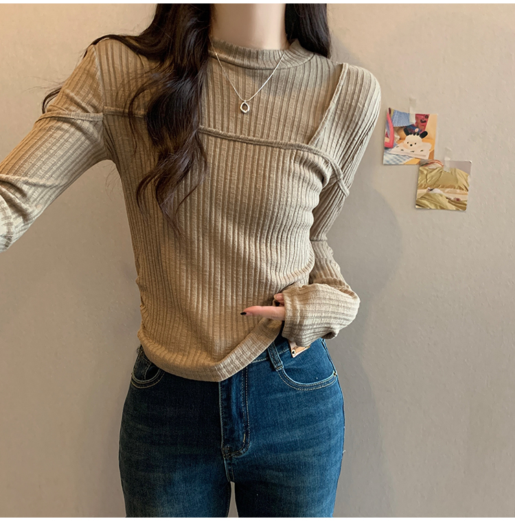 Hollow slim sweater Western style tops for women