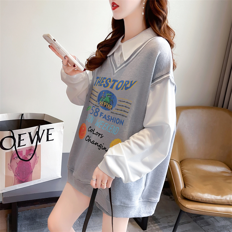 Korean style plus velvet tops thick hoodie for women