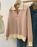 Autumn stripe sweater college style all-match tops for women