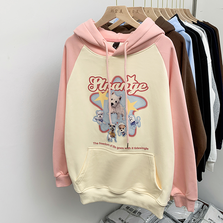Supersoft complex cotton mixed colors printing hooded hoodie