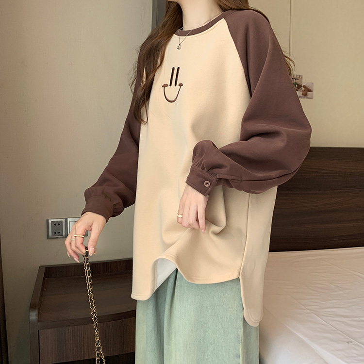 Mixed colors complex long milk silk loose cotton thin hoodie