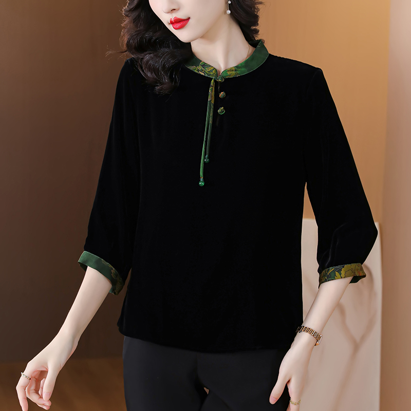 Chinese style tops silk small shirt