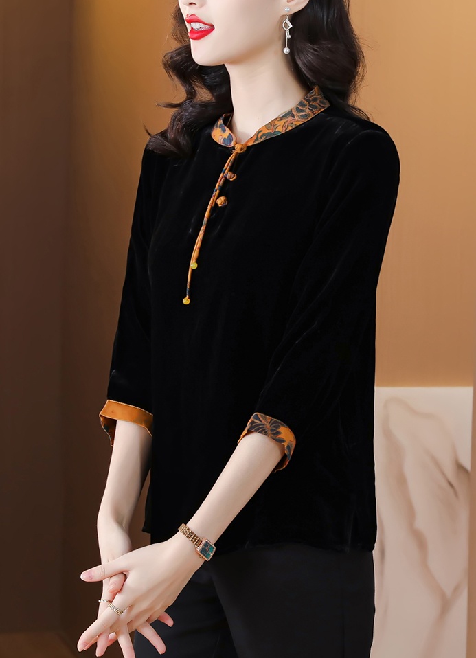 Chinese style tops silk small shirt