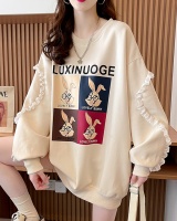 Lace large yard hoodie splice tops for women