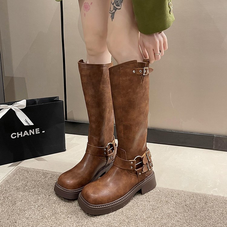 Retro boots long tube thigh boots for women