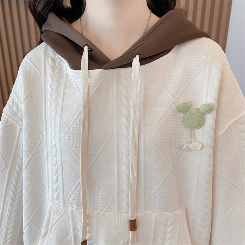 Autumn and winter hooded hoodie complex coat for women