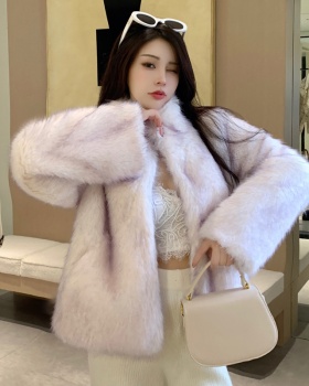 Gradient short plush coat winter fox fur fur coat for women