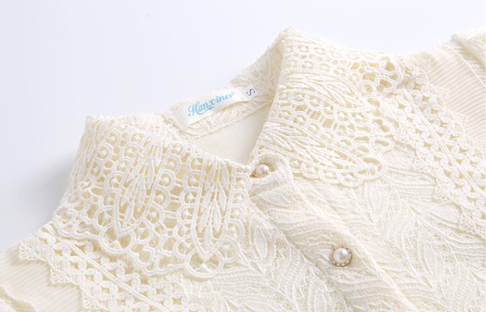 Autumn and winter lace shirt plus velvet tops for women