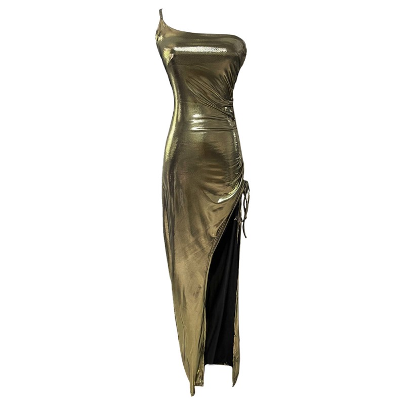 Slim sexy dress package hip gold formal dress for women