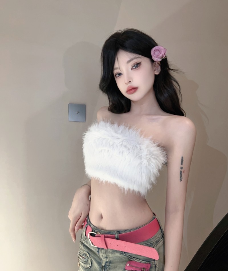 Elmo sexy spicegirl short wrapped chest tops for women