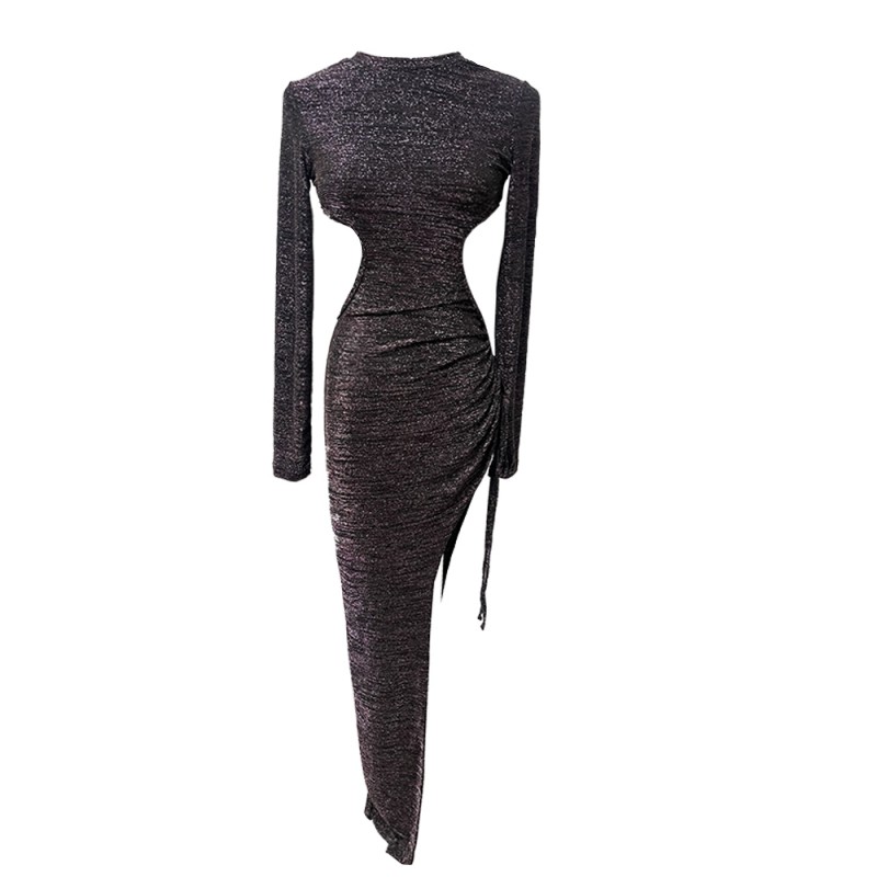 Long sleeve split long dress spicegirl formal dress