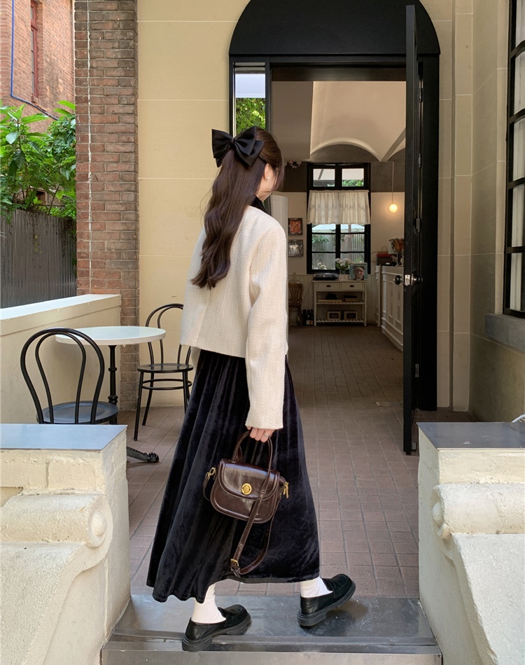 France style skirt chanelstyle woolen coat 2pcs set