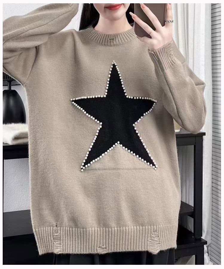 Lazy stars sweater wears outside tops for women