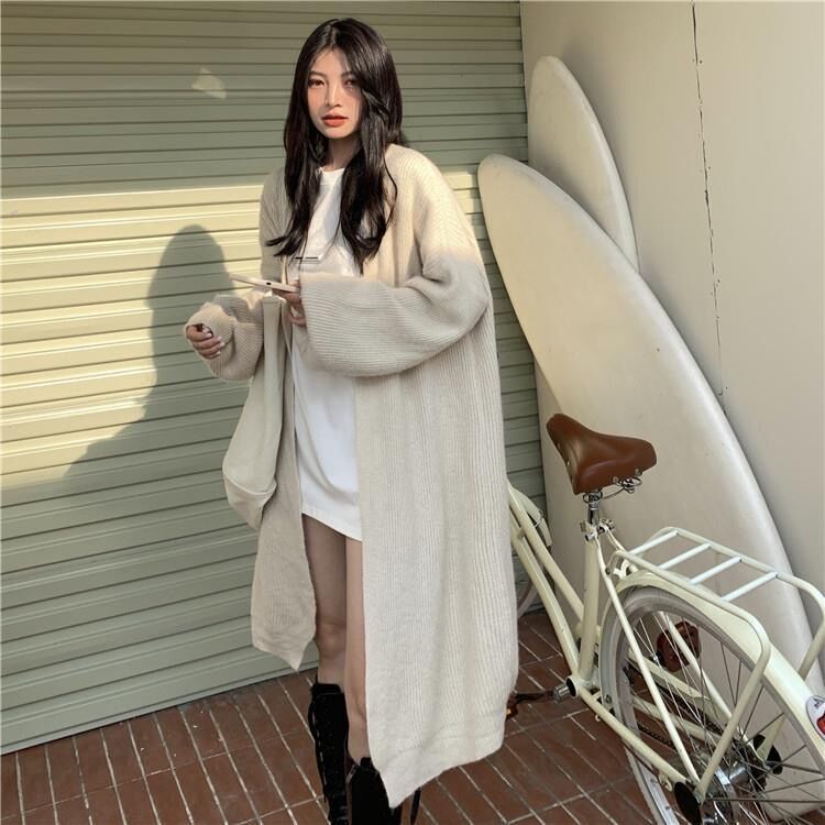 Lazy Korean style loose knitted Japanese style sweater for women