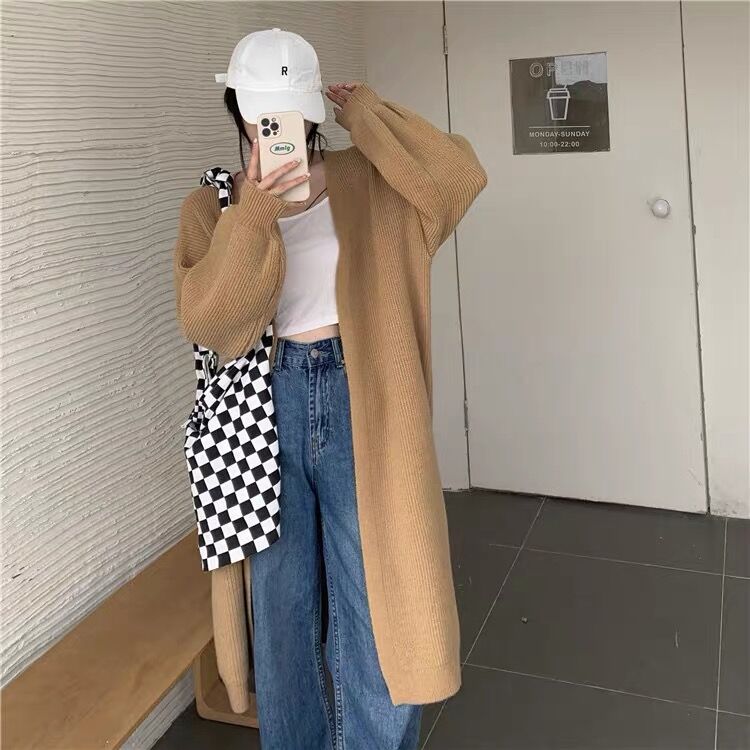 Lazy Korean style loose knitted Japanese style sweater for women
