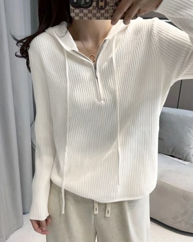Winter zip hooded hat fashion loose shirts for women