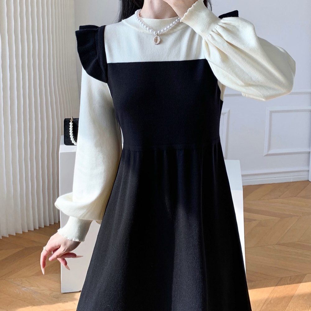 A-line knitted dress tender sweater dress for women