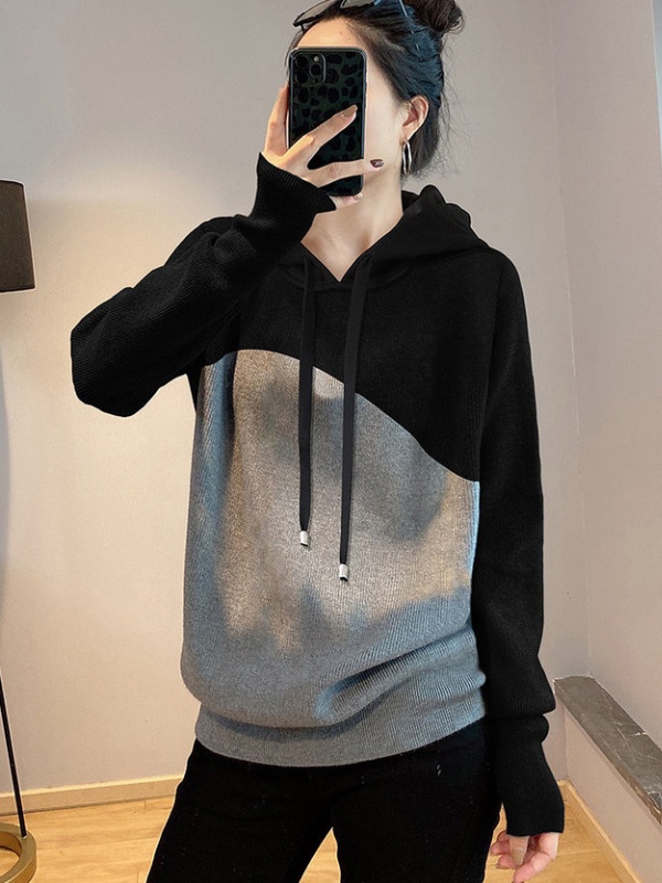 Pseudo-two tops fashion sweater for women