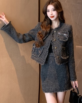 Autumn and winter fashion jacket thermal short skirt a set