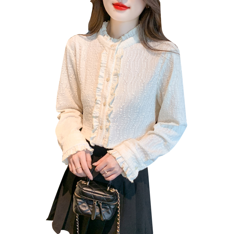 Western style lace bottoming shirt thick shirt
