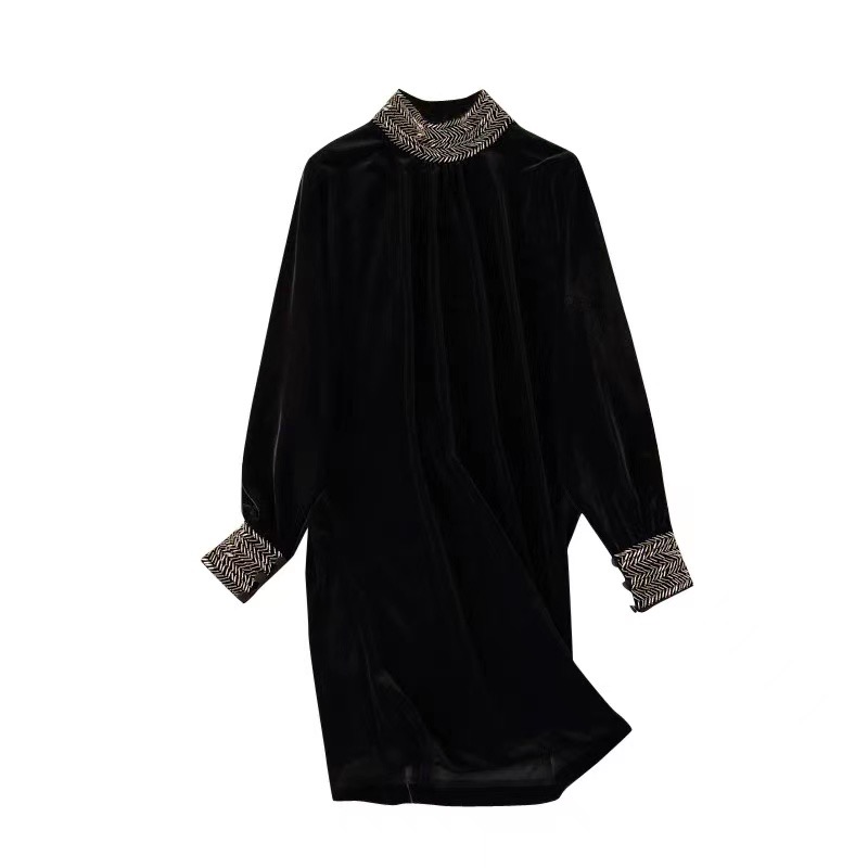 Autumn and winter noble formal dress long sleeve dress
