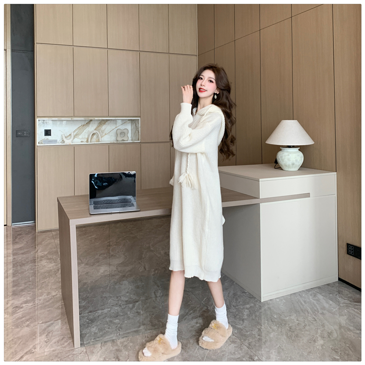 Exceed knee long dress lazy sweater dress for women