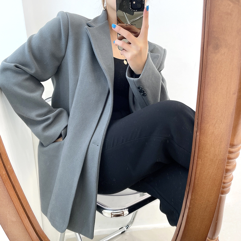 Woolen all-match business suit Korean style double coat