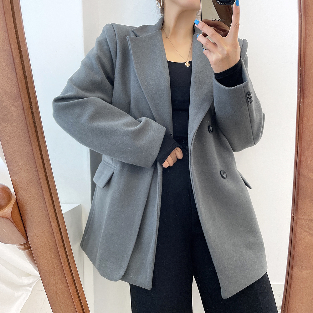 Woolen all-match business suit Korean style double coat